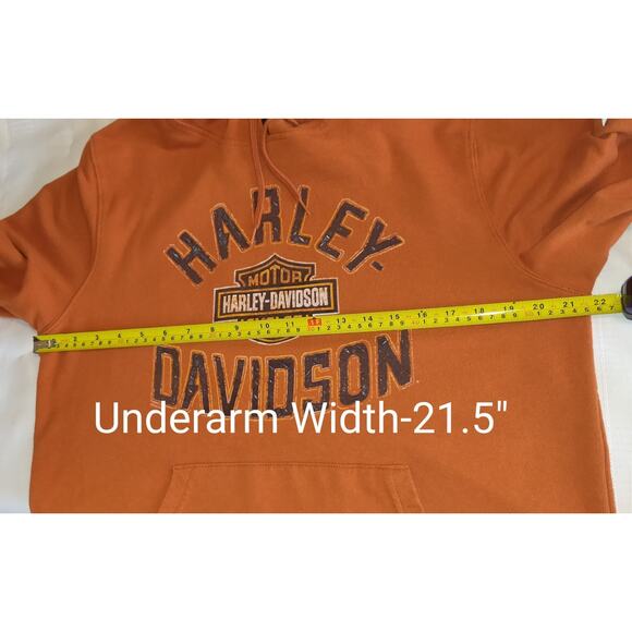 Harley Davidson Hoodie Sweatshirt Pullover Adult Orange Colorado Fanatics M - Picture 13 of 16